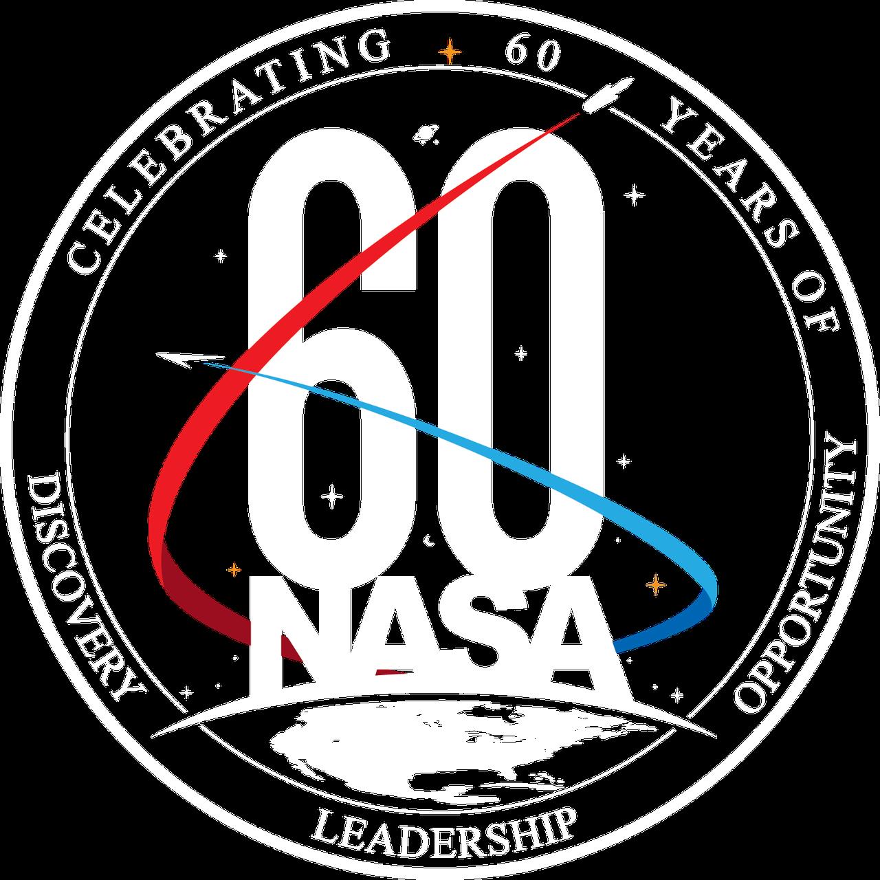 Seal for NASA's 60th anniversary. White 72 dpi